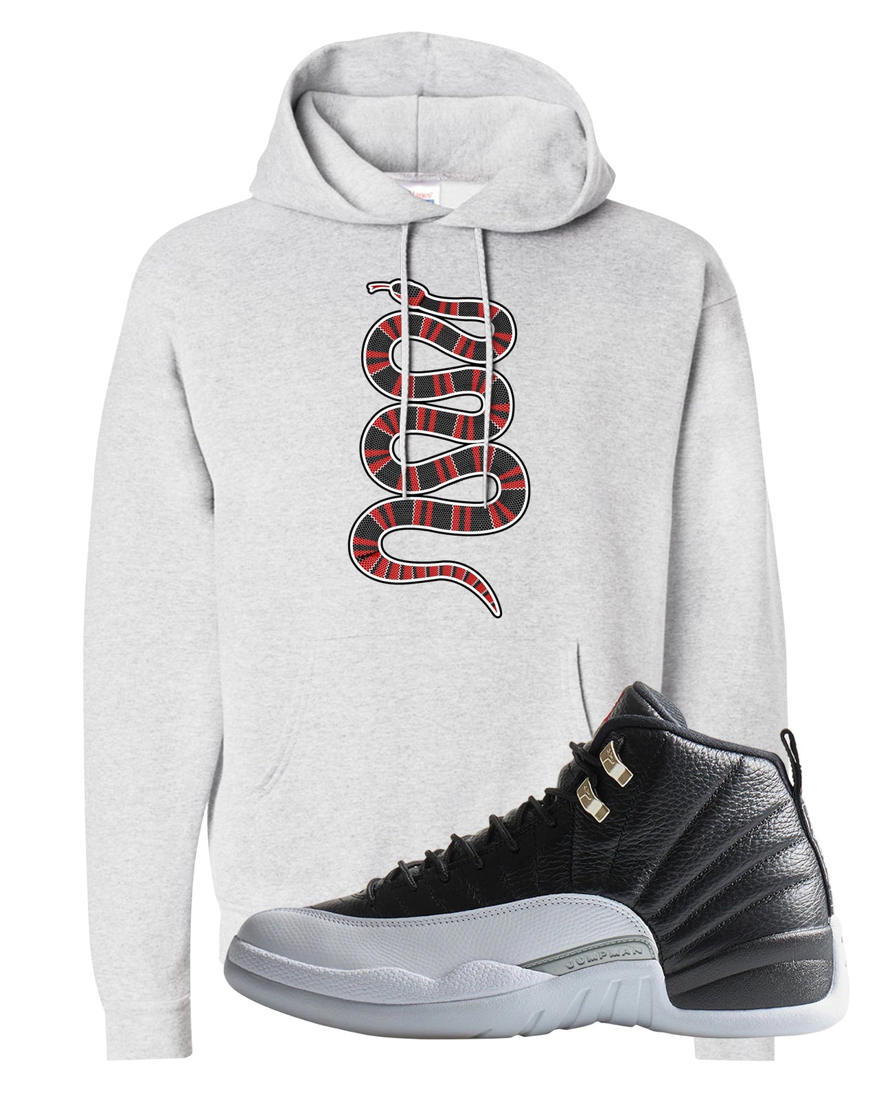 Playoff 12s Hoodie | Coiled Snake, Ash