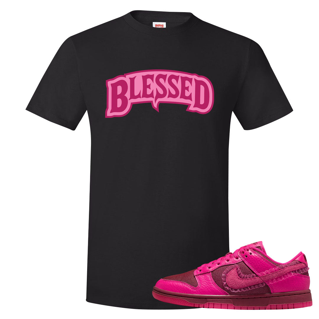 2022 Valentine's Day Low Dunks T Shirt | Blessed Arch, Black
