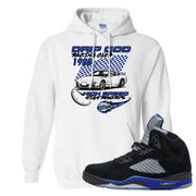 Racer Blue 5s Hoodie | Drip God Racing Club, White