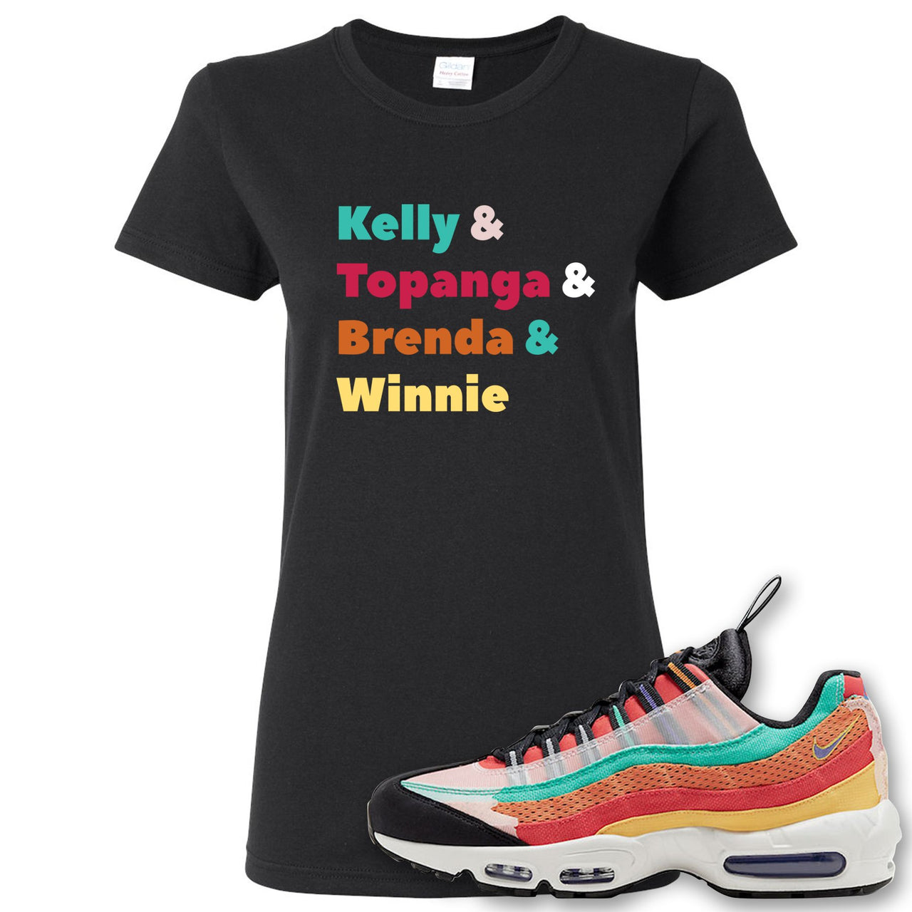 Air Max 95 Black History Month Sneaker Black Women's T Shirt | Women's Tees to match Nike Air Max 95 Black History Month Shoes | Kelly And Gang