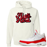 This white and red hoodie will match great with your Jordan 3 Tinker Air Max shoes