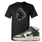 Cargo Khaki Rebel High Dunks T Shirt | Indian Chief, Black