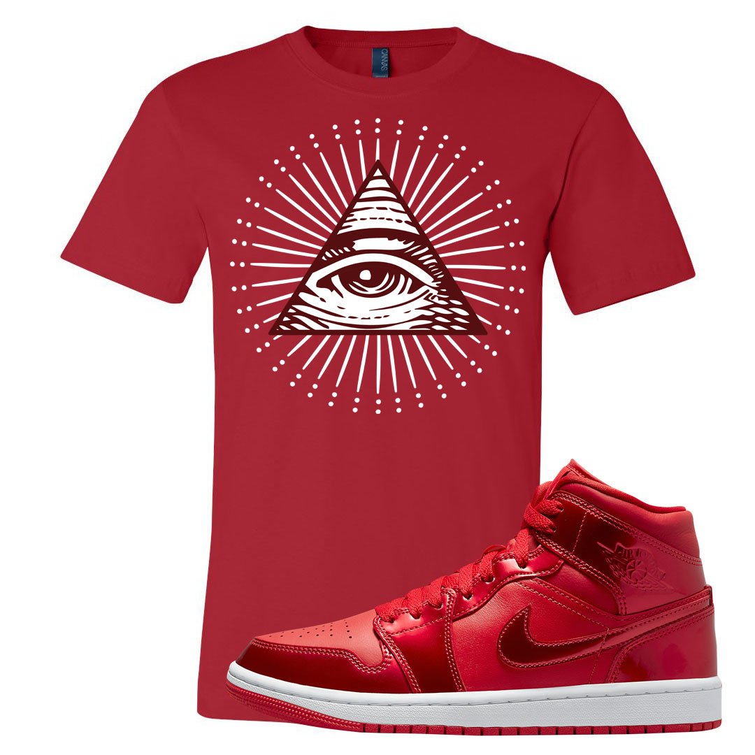 University Red Pomegranate Mid 1s T Shirt | All Seeing Eye, Red