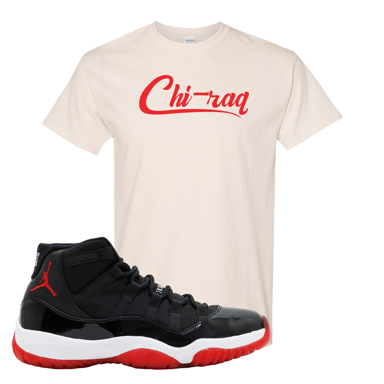 Jordan 11 Bred Chi-raq White Sneaker Hook Up T-Shirt