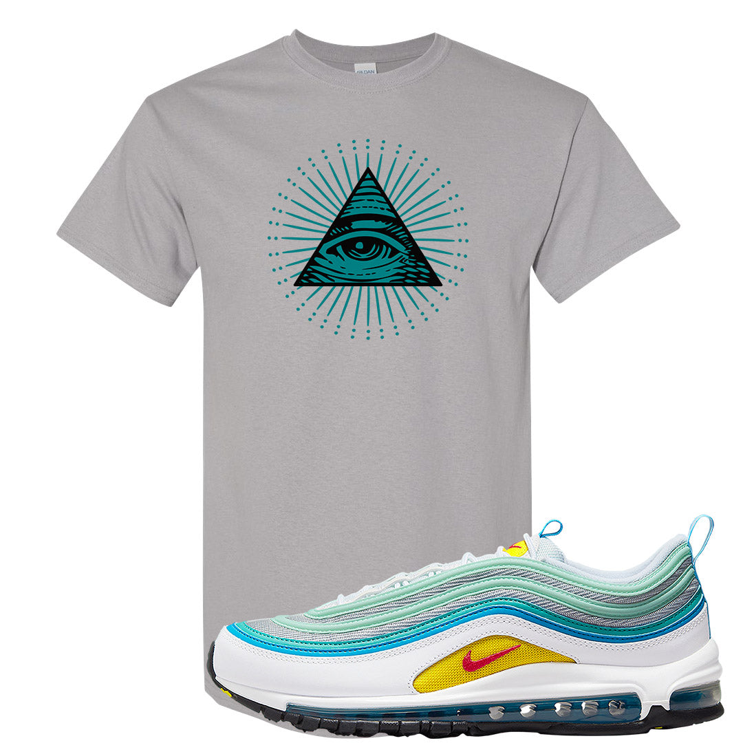 Spring Floral 97s T Shirt | All Seeing Eye, Gravel