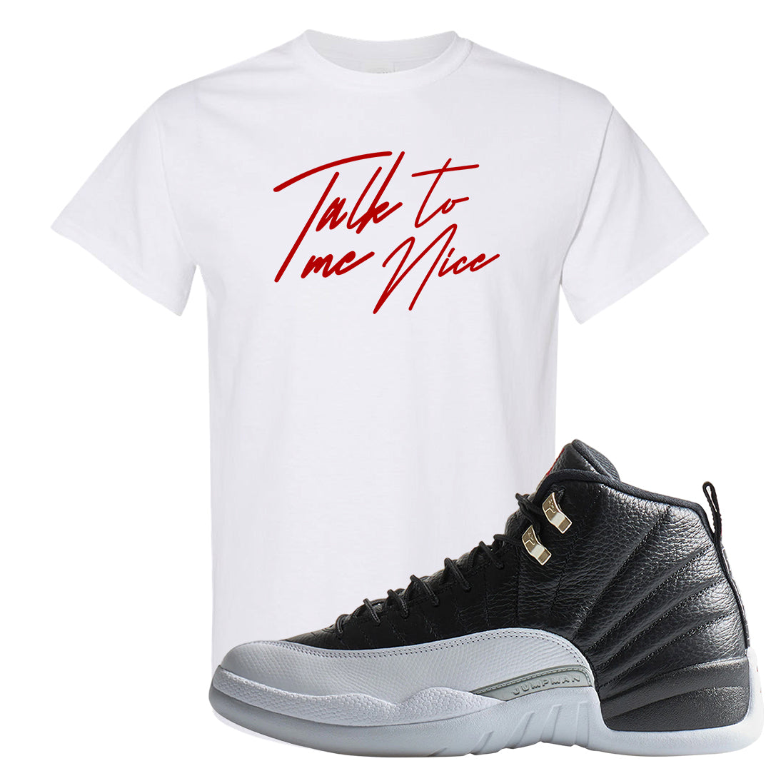 Playoff 12s T Shirt | Talk To Me Nice, White