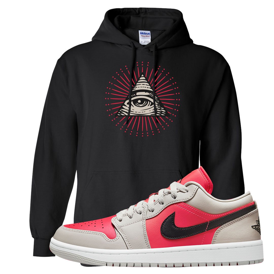 Light Iron Ore Low 1s Hoodie | All Seeing Eye, Black