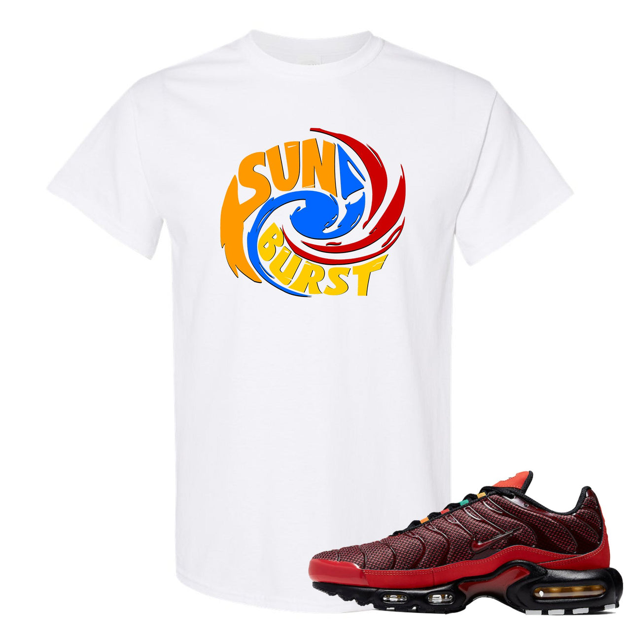 Sunburst Pluses T Shirt | Sunburst Hurricane, White