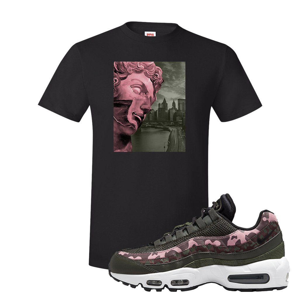 Olive Pink Camo 95s T Shirt | Miguel, Black