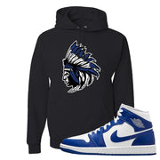 Air Jordan 1 Mid Kentucky Blue Hoodie | Indian Chief, Black