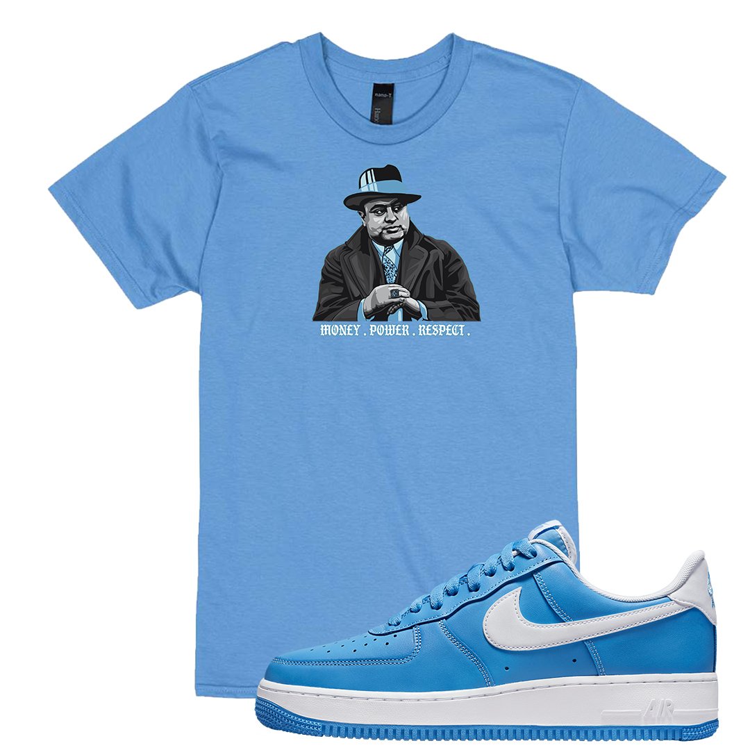 University Blue Low AF1s T Shirt | Capone Illustration, Carolina Blue