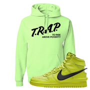 Atomic Green High Dunks Hoodie | Trap To Rise Above Poverty, Safety Green