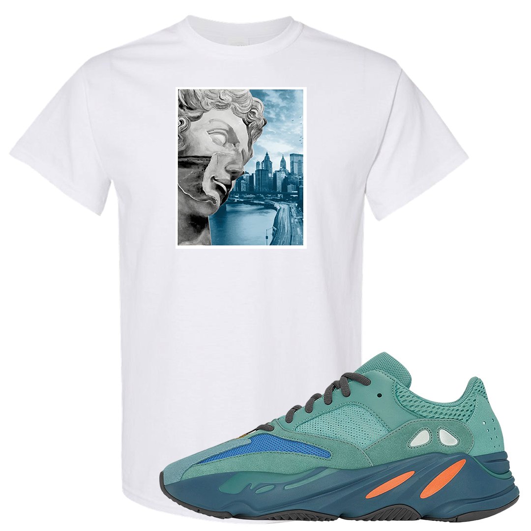 Faded Azure 700s T Shirt | Miguel, White