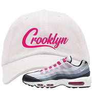 Next Nature Pink 95s Dad Hat | Crooklyn, White