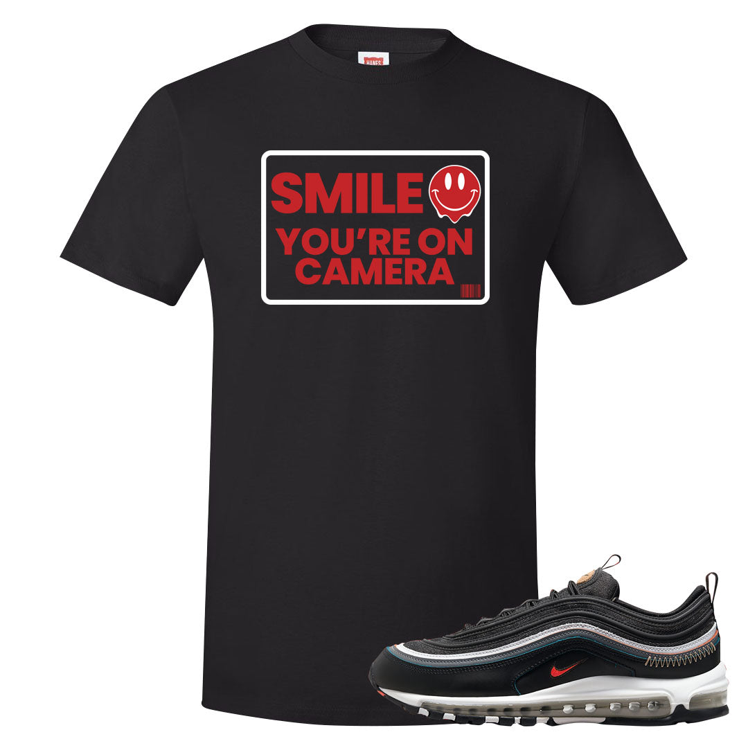 Alter and Reveal 97s T Shirt | Smile You're On Camera, Black