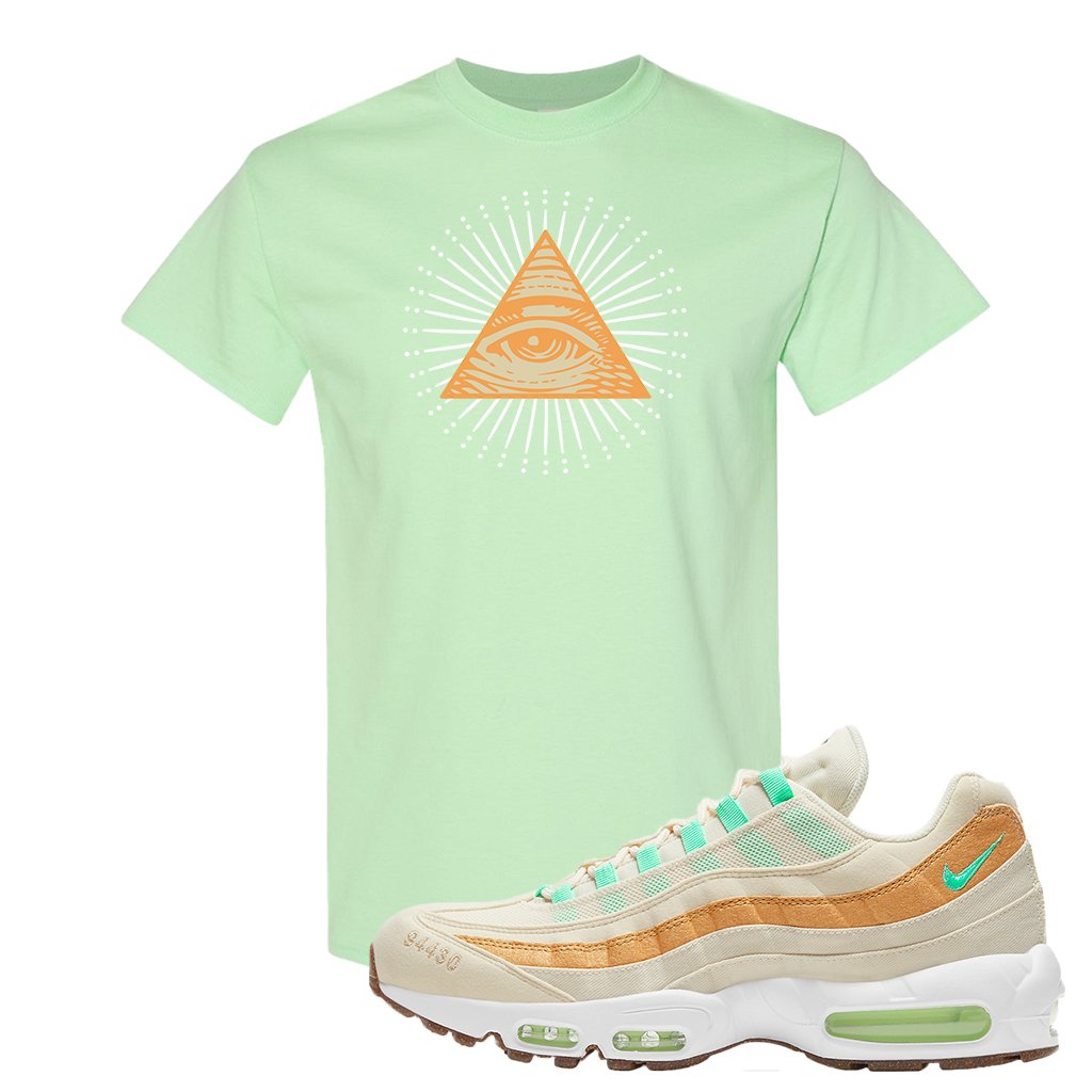 Happy Pineapple 95s T Shirt | All Seeing Eye, Mint
