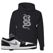 Air Jordan 1 Low Black Medium Grey Hoodie | Coiled Snake, Black