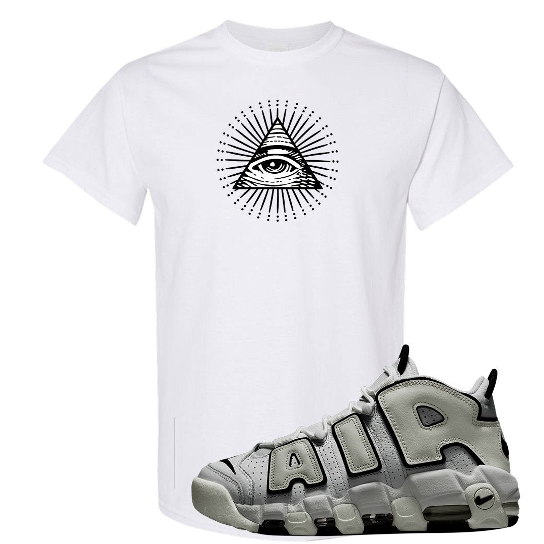 White Black Uptempos T Shirt | All Seeing Eye, White