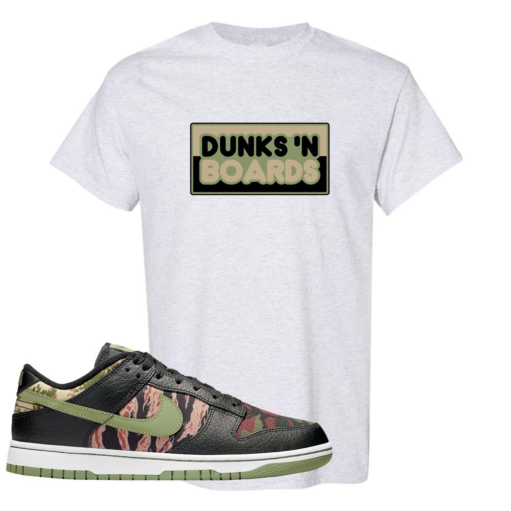 Multi Camo Low Dunks T Shirt | Dunks N Boards, Ash