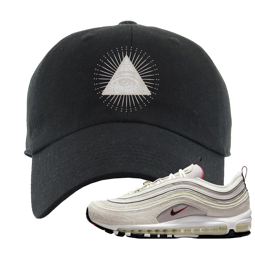 First Use Suede 97s Dad Hat | All Seeing Eye, Black