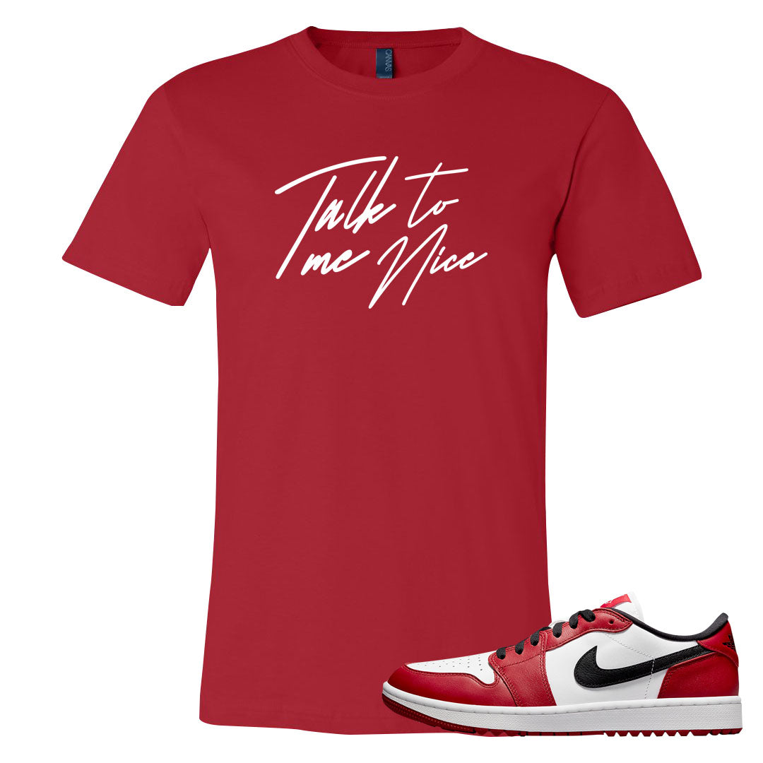Chicago Golf Low 1s T Shirt | Talk To Me Nice, Red