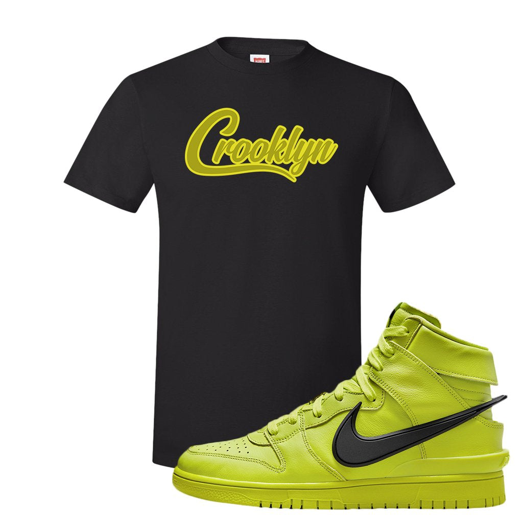 Atomic Green High Dunks T Shirt | Crooklyn, Black