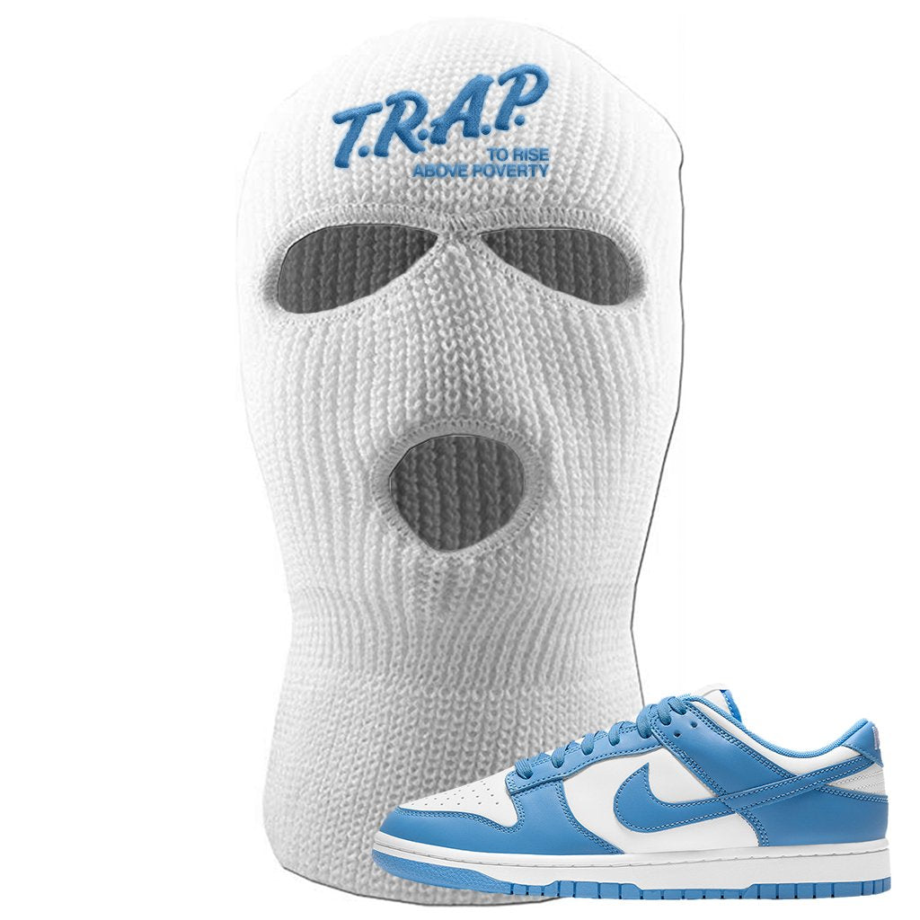 SB Dunk Low University Blue Ski Mask | Trap To Rise Above Poverty, White