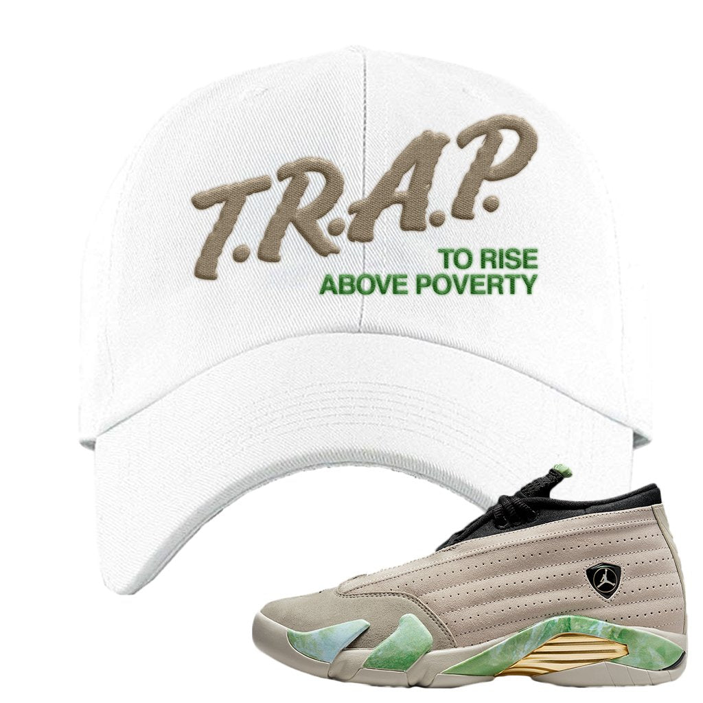 Fortune Low 14s Dad Hat | Trap To Rise Above Poverty, White