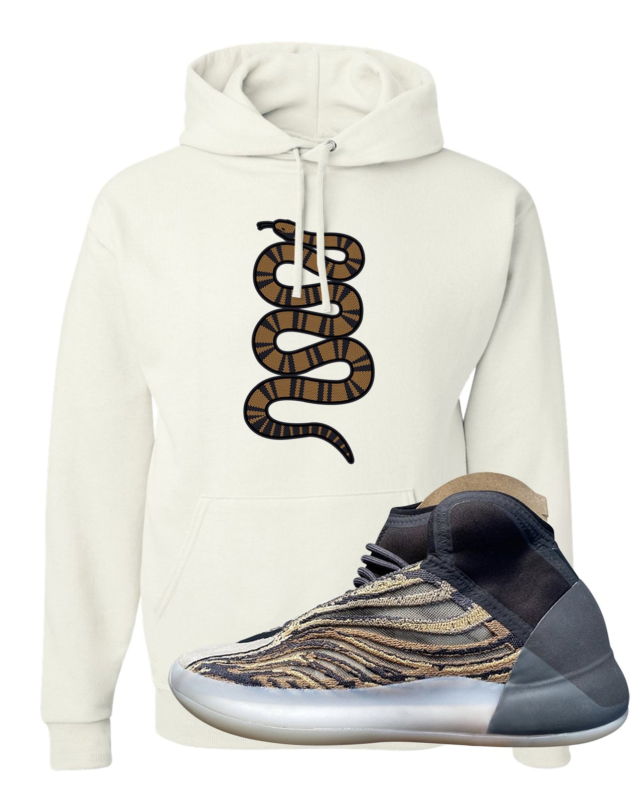 Amber Tint Quantums Hoodie | Coiled Snake, White