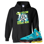 South Beach Christmas Bron 19s Hoodie | Caution High Voltage, Black