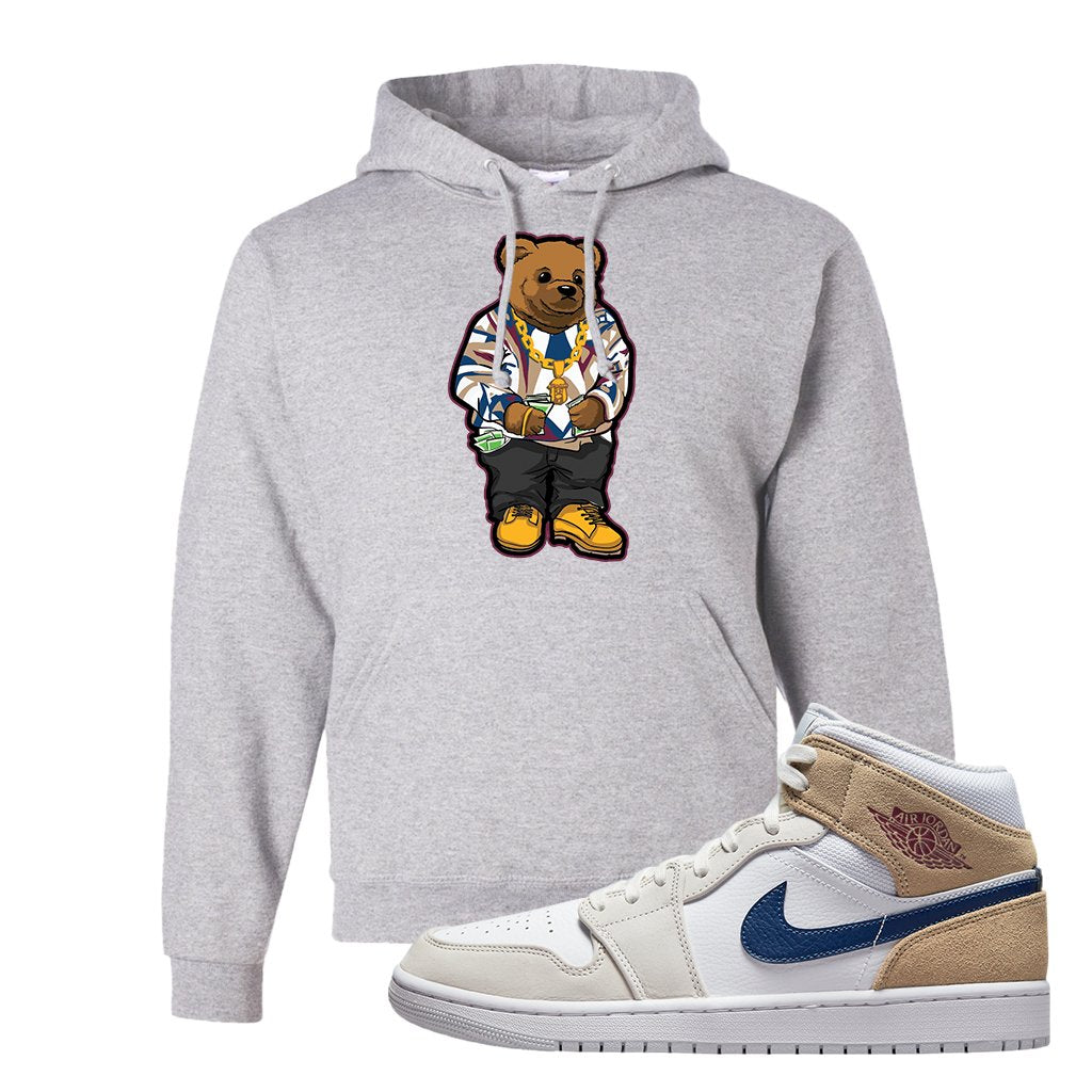 White Tan Navy 1s Hoodie | Sweater Bear, Ash