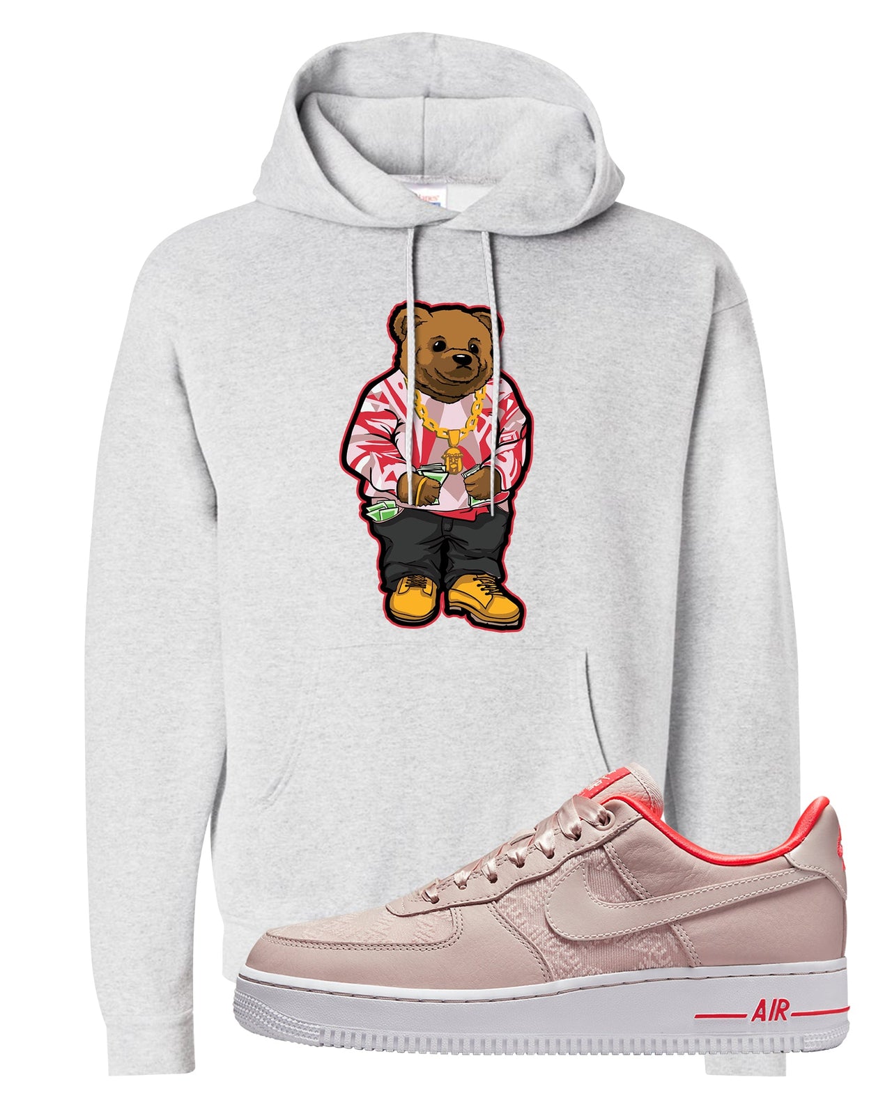 Satin Rose Gold Low AF1s Hoodie | Sweater Bear, Ash