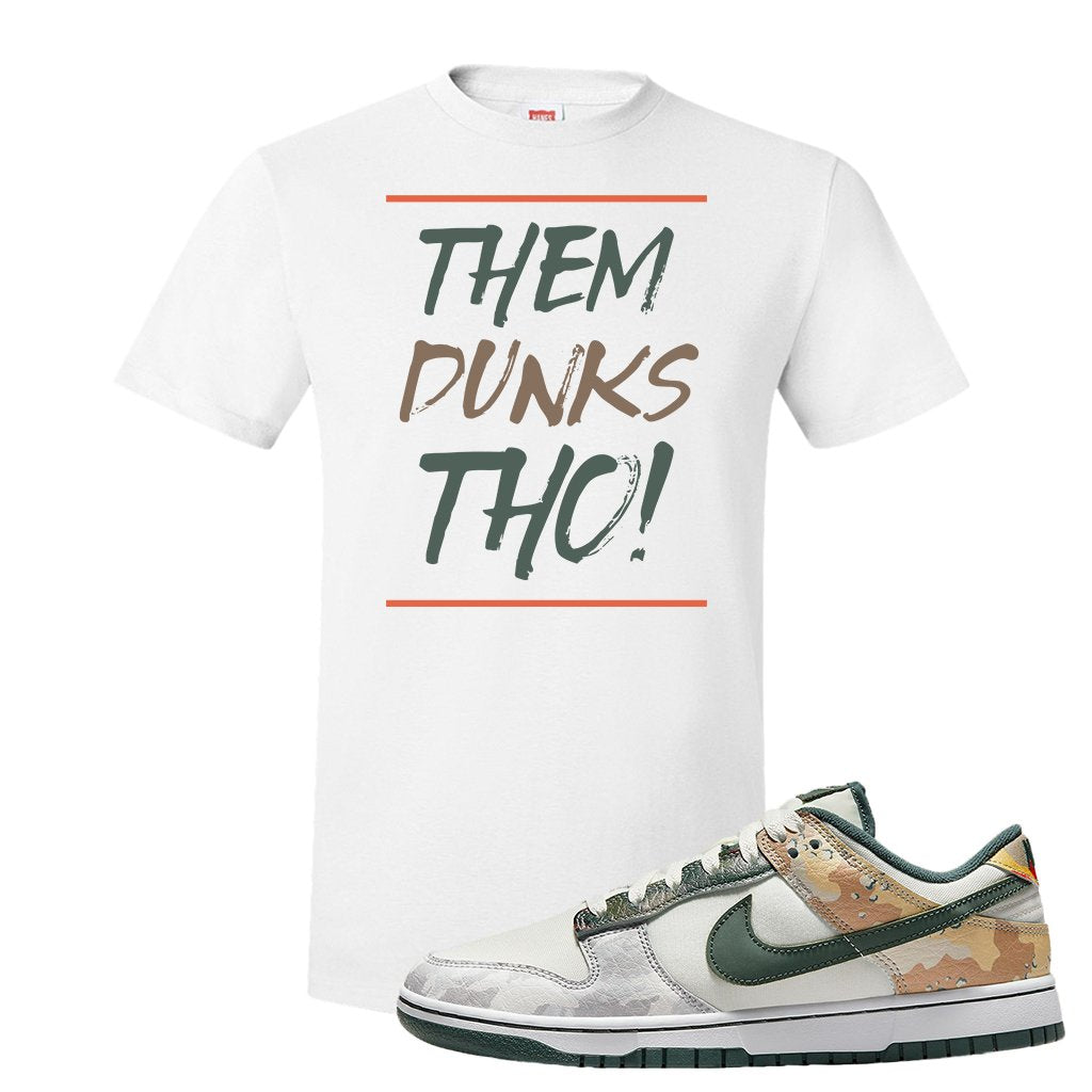 Camo Low Dunks T Shirt | Them Dunks Tho, White