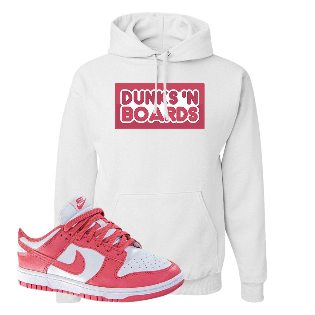 Archeo Pink Low Dunks Hoodie | Dunks N Boards, White