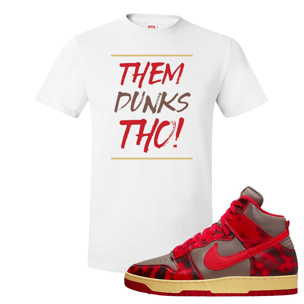 Acid Wash Red 1985 High Dunks T Shirt | Them Dunks Tho, White