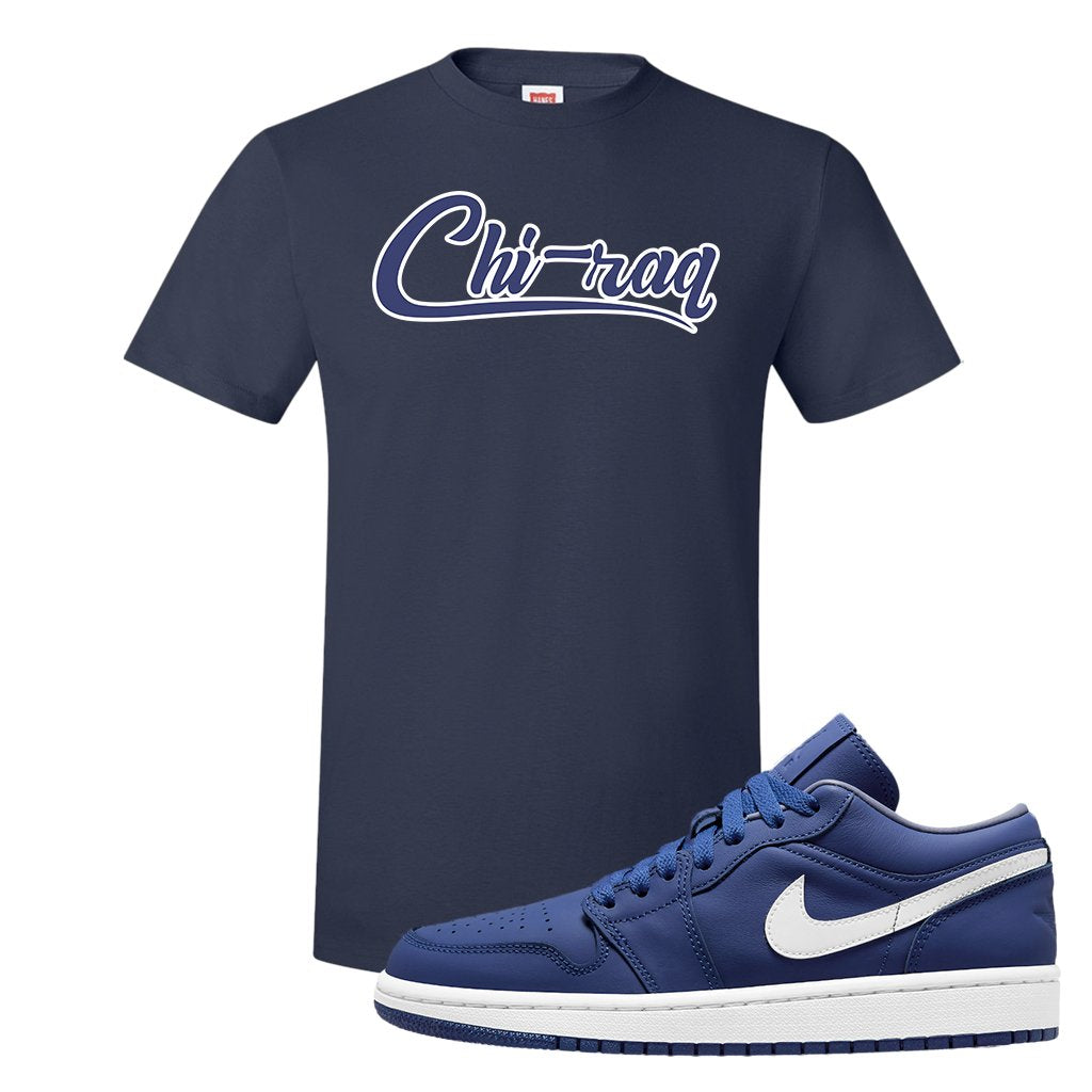 WMNS Dusty Blue Low 1s T Shirt | Chiraq, Navy