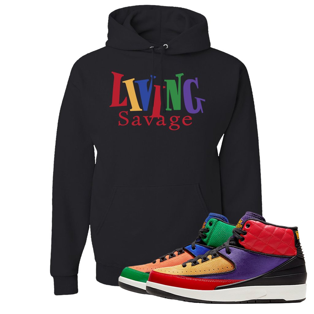 WMNS Multicolor Sneaker Black Pullover Hoodie | Hoodie to match Nike 2 WMNS Multicolor Shoes | Living Savage