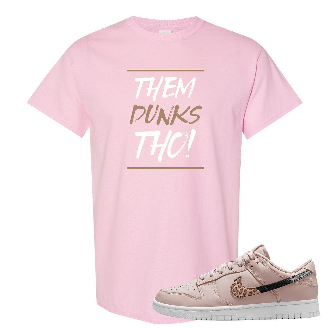 Primal Dusty Pink Leopard Low Dunks T Shirt | Them Dunks Tho, Light Pink