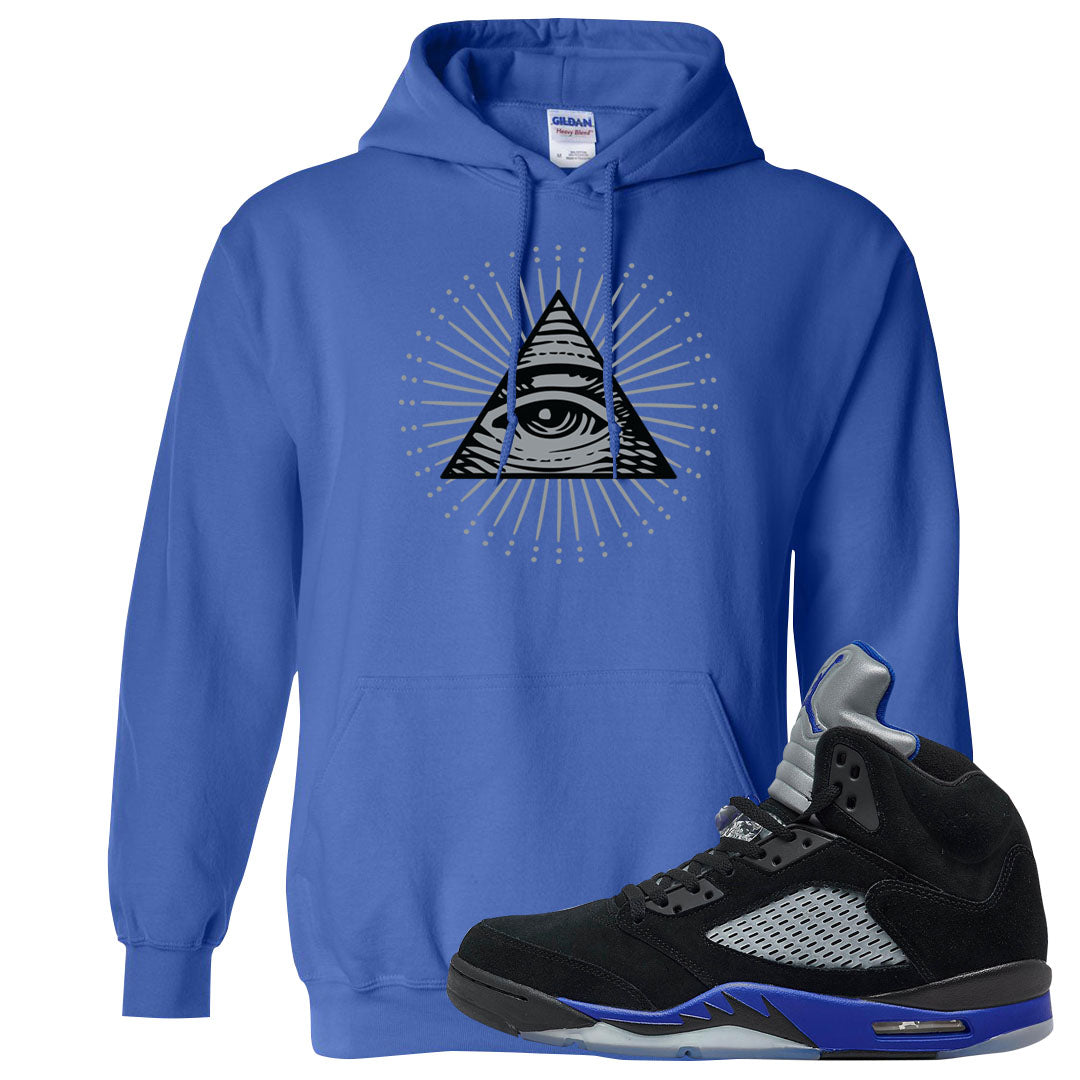 Racer Blue 5s Hoodie | All Seeing Eye, Royal