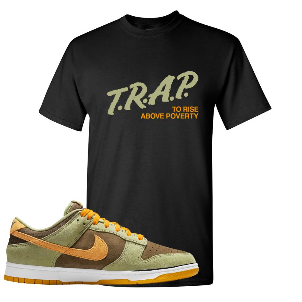 SB Dunk Low Dusty Olive T Shirt | Trap To Rise Above Poverty, Black