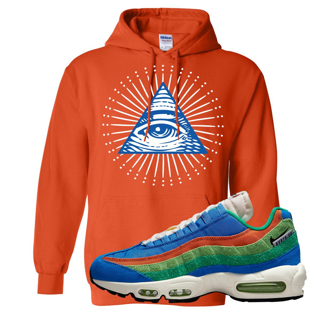 Light Blue Green AMRC 95s Hoodie | All Seeing Eye, Orange