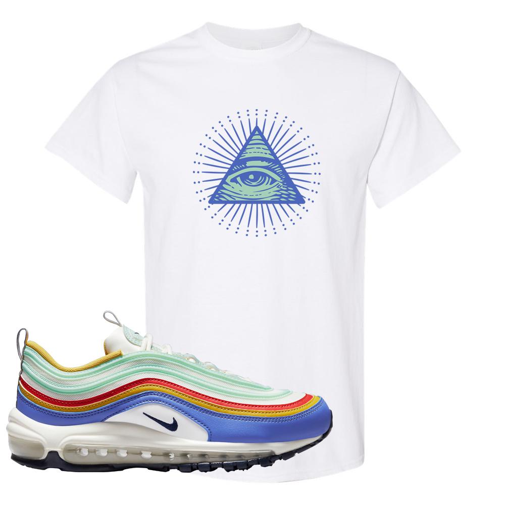 Multicolor 97s T Shirt | All Seeing Eye, White