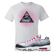 Next Nature Pink 95s T Shirt | All Seeing Eye, Ash