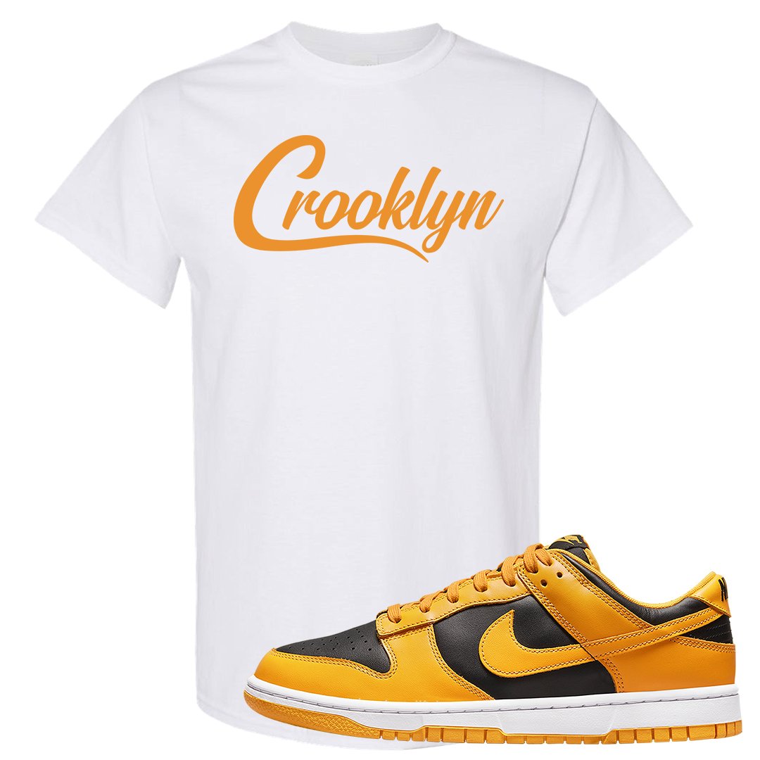 Goldenrod Low Dunks T Shirt | Crooklyn, White