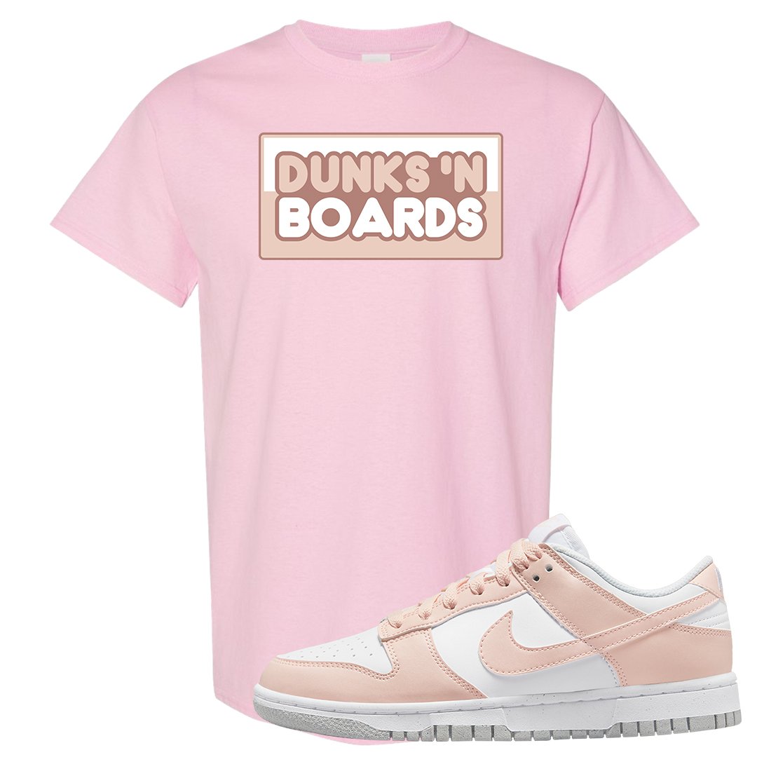 Next Nature Pale Citrus Low Dunks T Shirt | Dunks N Boards, Light Pink