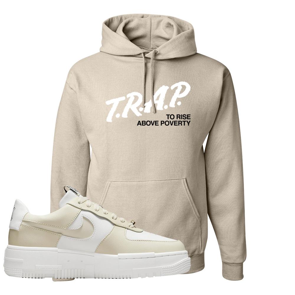 Pixel Cream White Force 1s Hoodie | Trap To Rise Above Poverty, Sand