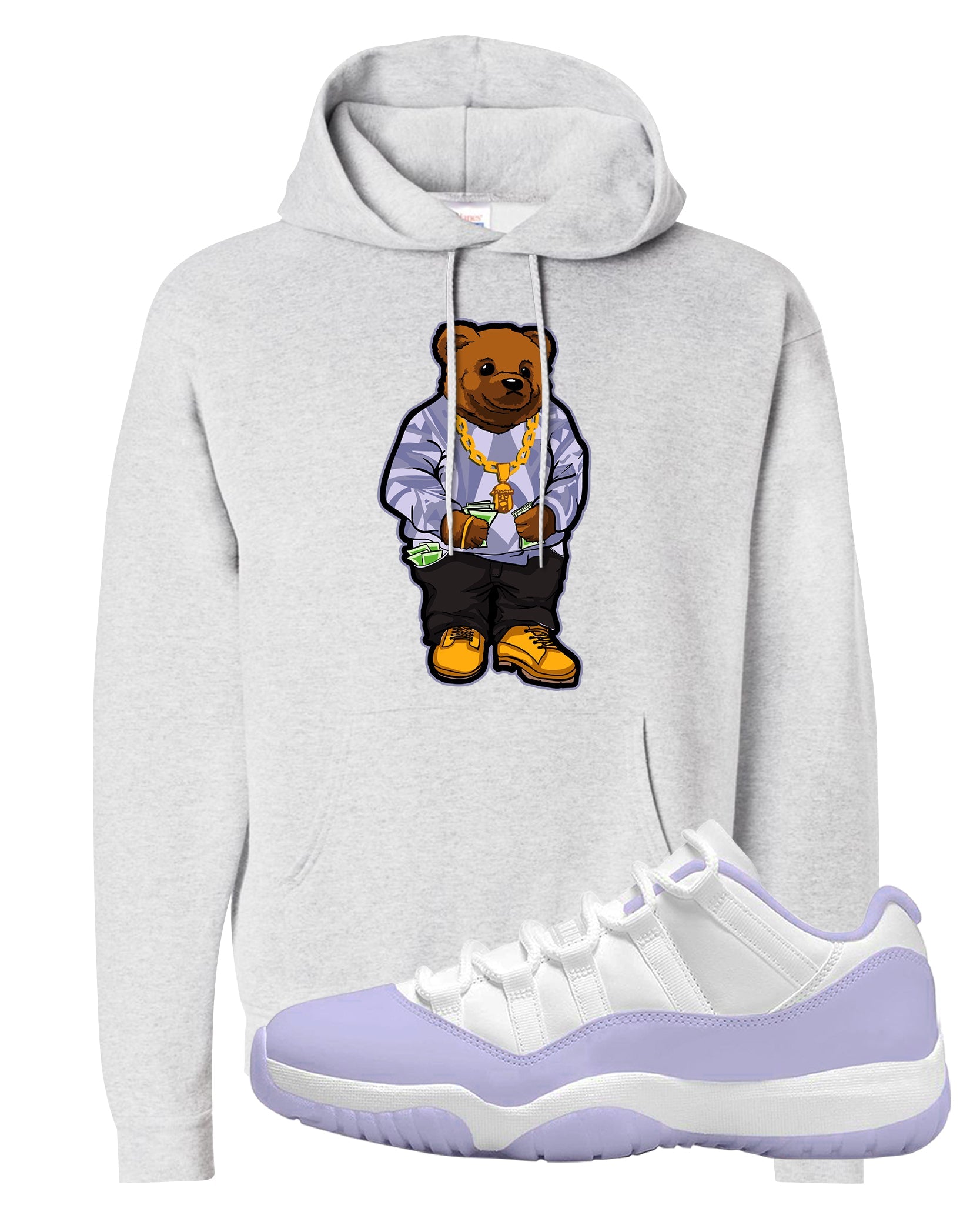 Pure Violet Low 11s Hoodie | Sweater Bear, Ash
