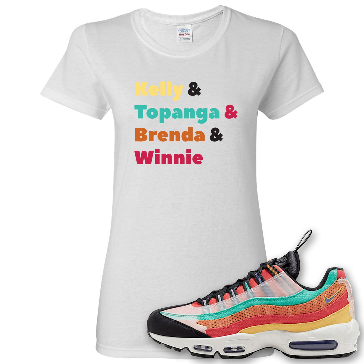 Air Max 95 Black History Month Sneaker White Women's T Shirt | Women's Tees to match Nike Air Max 95 Black History Month Shoes | Kelly And Gang