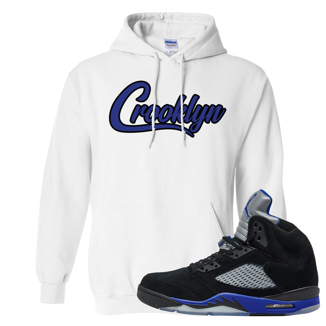 Racer Blue 5s Hoodie | Crooklyn, White