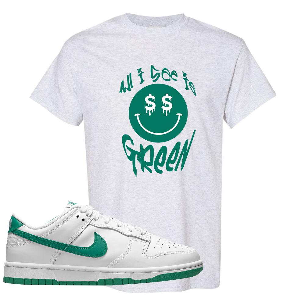 White Green Low Dunks T Shirt | All I See Is Green, Ash